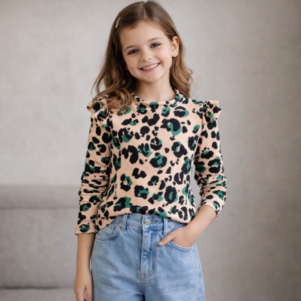 Producto - REMERA PUPERA MINI WAFFLE - ANIMAL PRINT