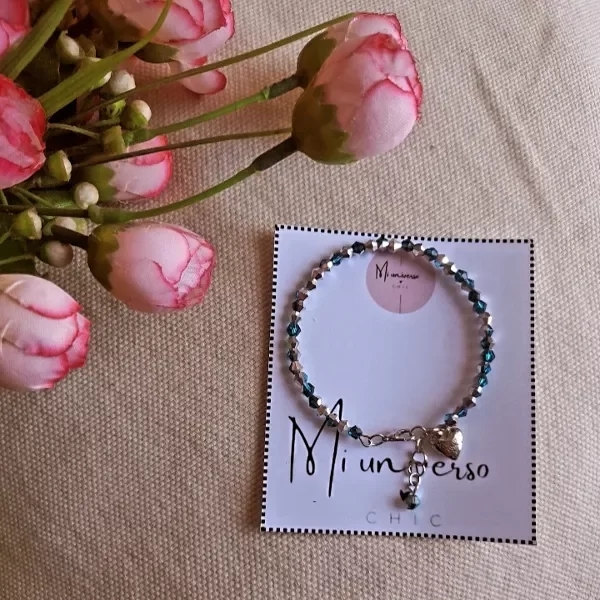 Producto - Pulsera esclava celeste con gris