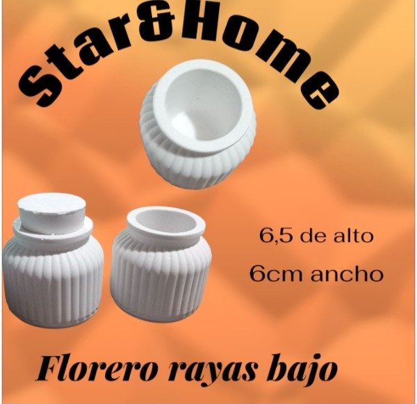 Producto - Florero bajo rayado con tapón