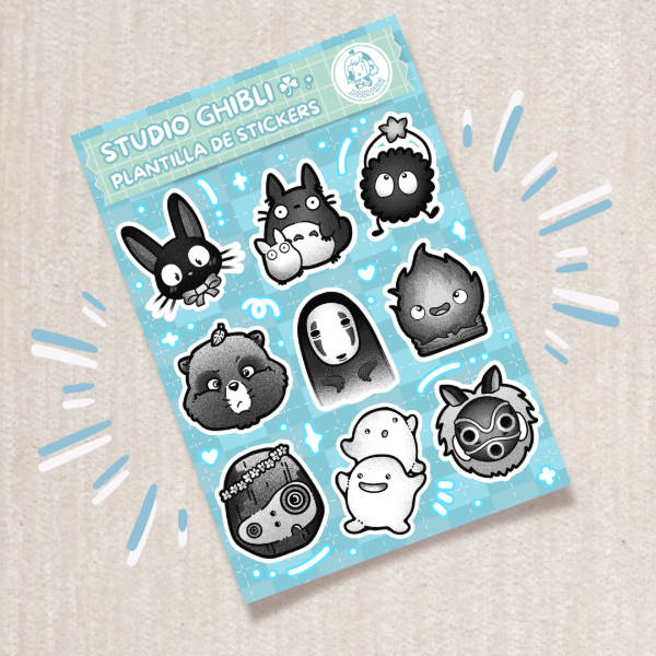 Producto - Planchita Stickers Studio Ghibl