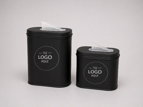 Producto - Set yerbera y azucarera metálicas rectangular personalizadas