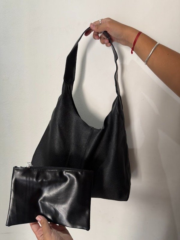 Producto - Cartera HORTENSIA -CON NECESER DE REGALO- negra