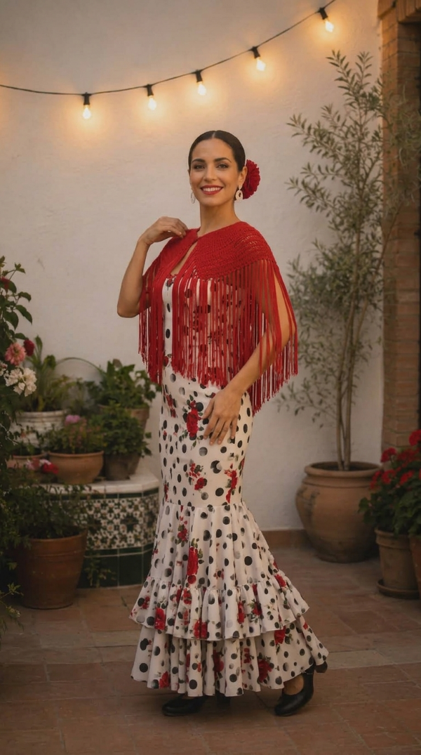 Producto - Capa con Flecos Color Rojo