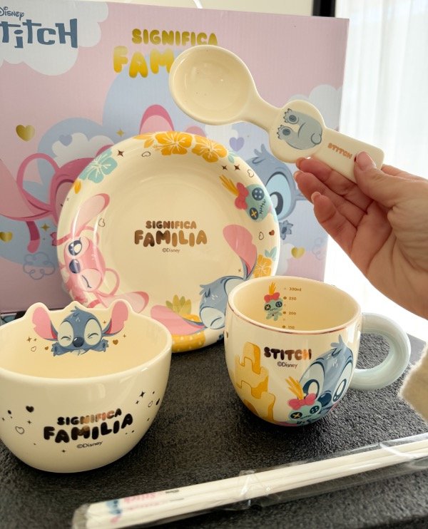 Producto - Set de vajilla Stitch premium pastel Original Disney
