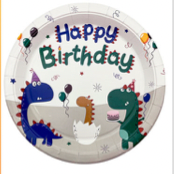 Producto - Platos polipapel 23cm dinos feliz cumple x10u
