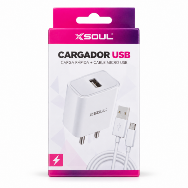 Producto - XSOUL USB Classic 2.4A + Cable Micro USB - 0