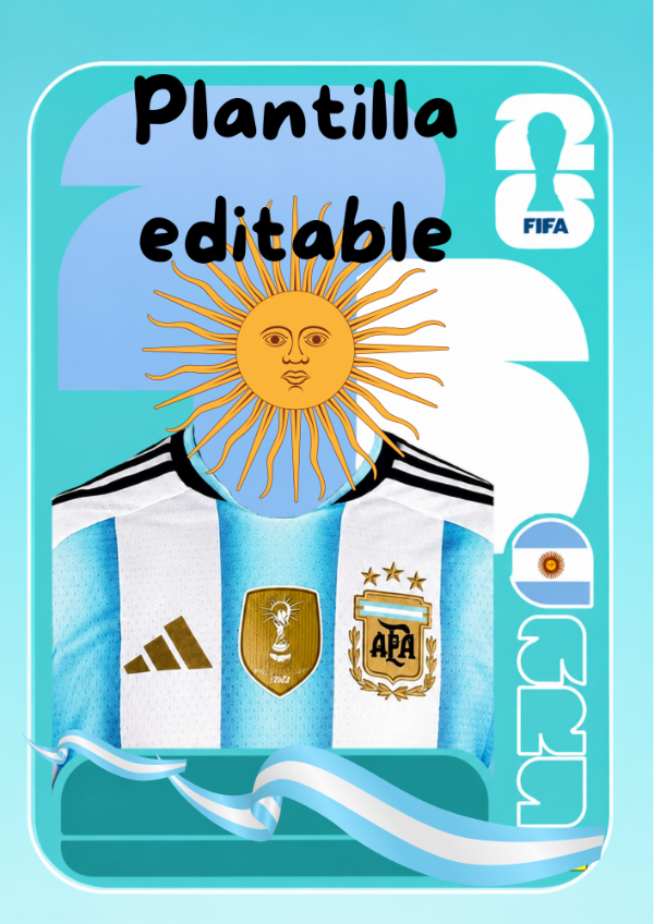Producto - Plantilla editable- Figuritas del mundial ARG.