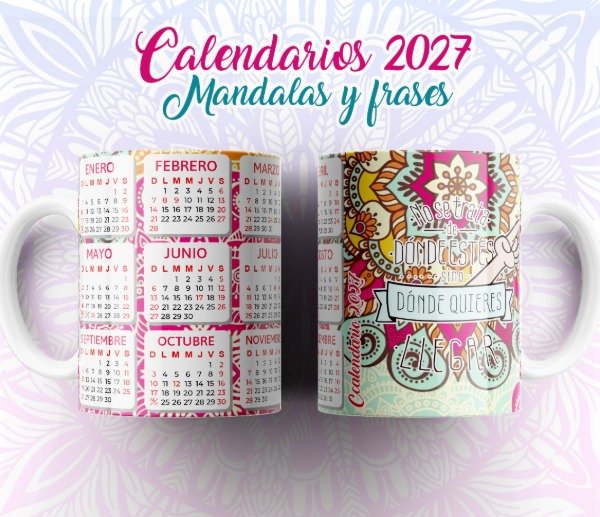 Producto - Plantillas Sublimar Tazas Calendarios 2027 Mandalas Frases Sublimacion - 5