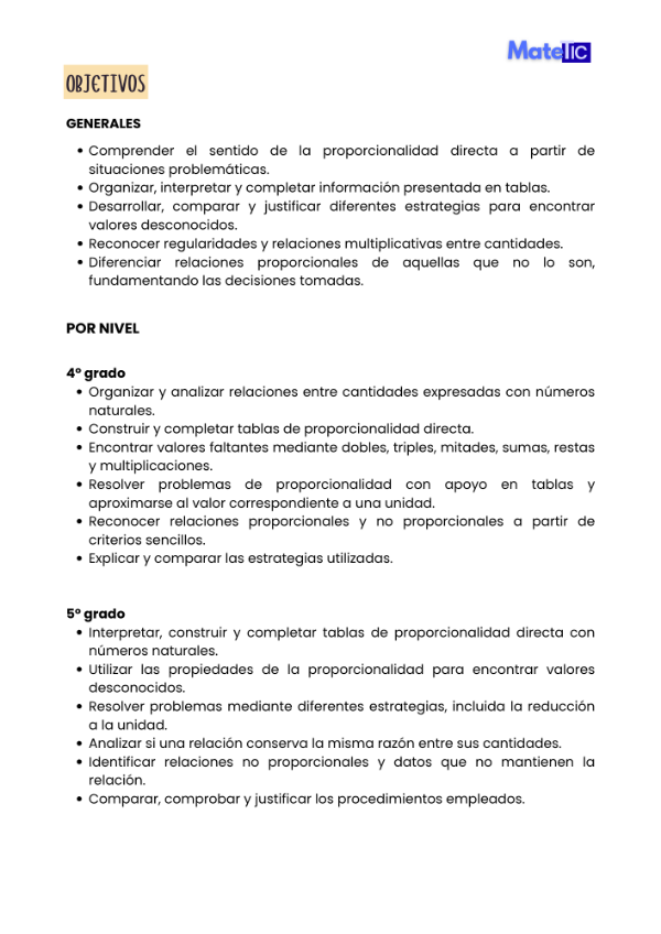 Producto - Proporcionalidad directa 6to -  Matetic - 2