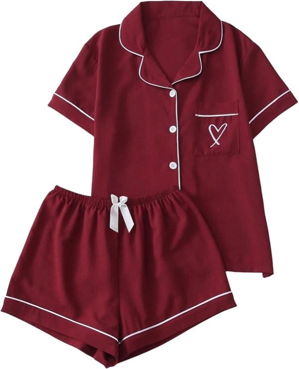 Producto - Conjunto de pijama de 2 piezas Borgoña - 1
