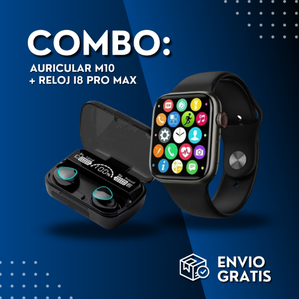 Producto - AURICULARES M10 + RELOJ I8 PRO MAX