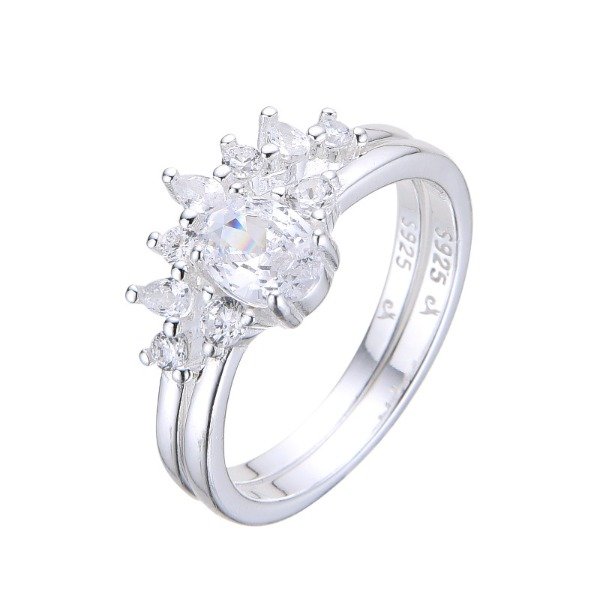 Producto - Anillo compromiso doble  tipo corona (2 anillos)