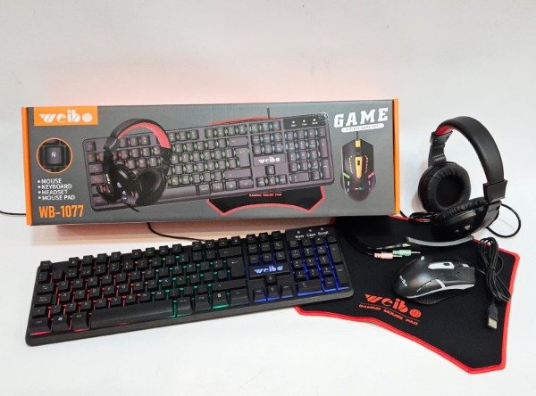 Producto - COMBO GAMER - TECLADO RGB MOUSE AURICULAR y PAD -
