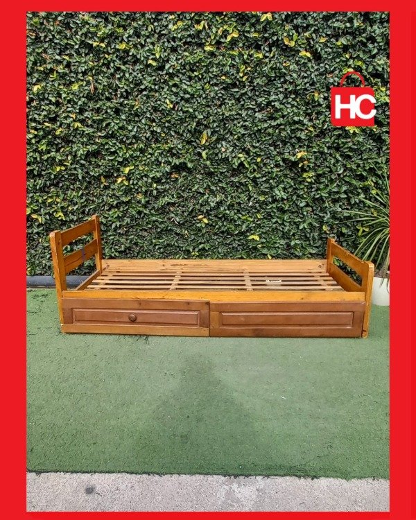 Producto - Cama marinera de madera maciza de 1 plaza con carro inferior extraíble
