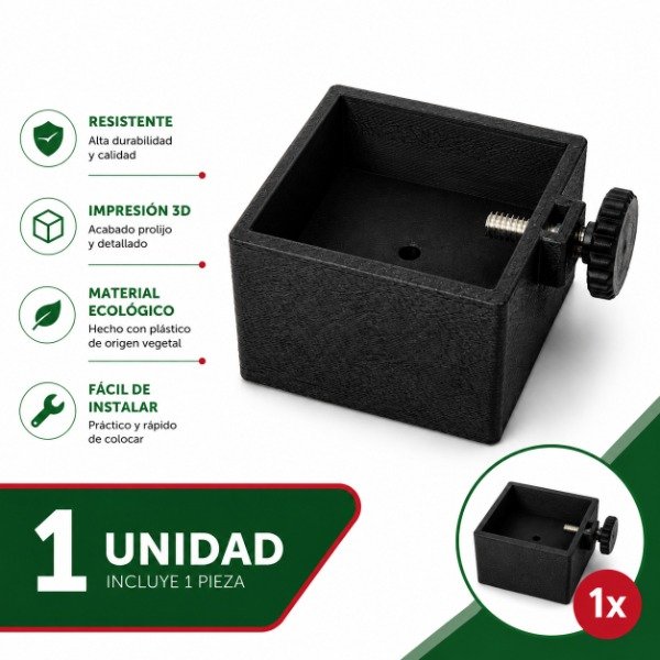 Producto - Taco Elevador Mueble Cuadrado 6x6cm Altura 2cm Ajustable - 1