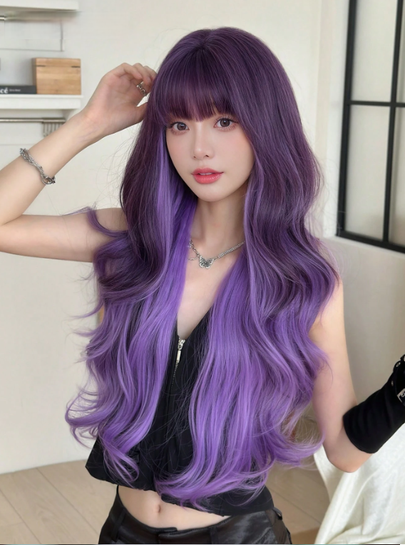 Producto - Peluca Purpura Gradiente Skintop (Soft Kanekalon)