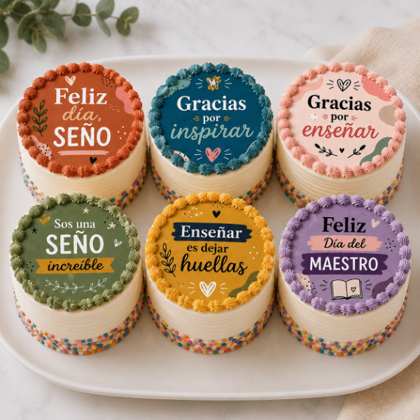 Producto - LAMINA COMESTIBLE DIA DEL MAESTRO TORTAS INDIVIDUALES 4