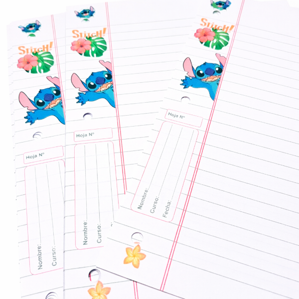 Producto - Repuesto Escolar N3 480 Hojas Rayadas Stitch