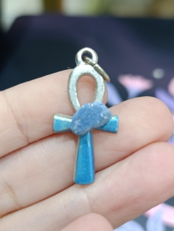 Producto - Dije llave Anhk más cuarzo azul