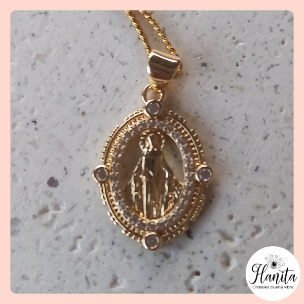 Producto - Dije Virgen Medalla Milagrosa oro laminado