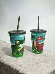 Producto - VASO CON TAPA Y BOMBILLA DINO 550ML (24UN)