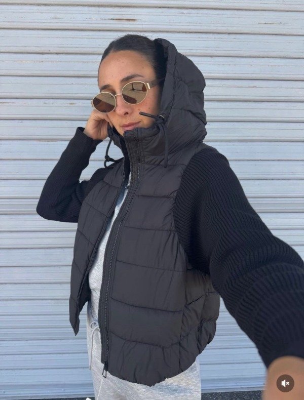 Producto - Puffer con manga tejida