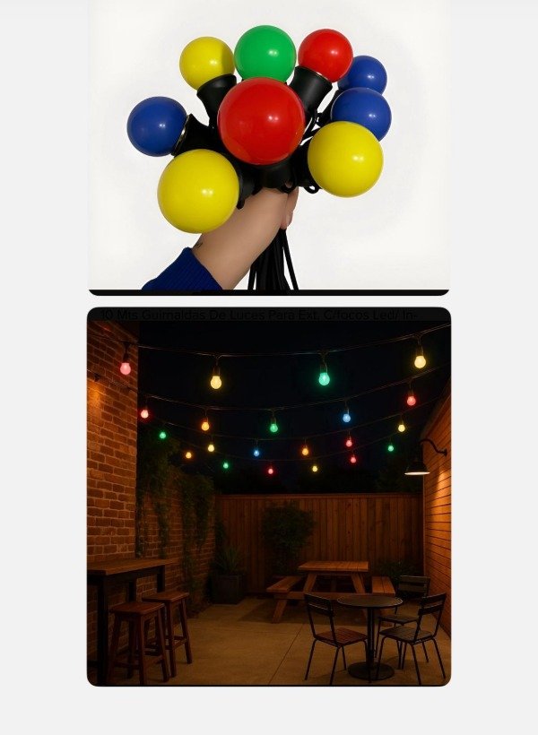 Producto - Guirnalda de luces con focos de colores