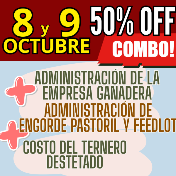 Producto - COMBO 3 CURSOS:Gestión Ganadera + Costo del Ternero + Engorde Pastoril y Feedlot - 0