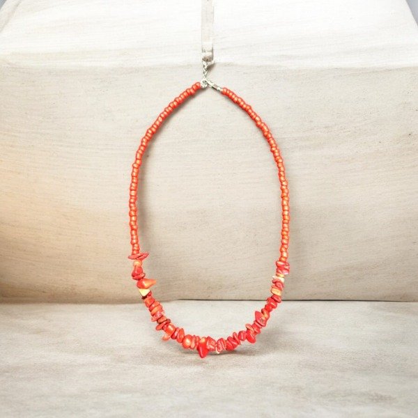 Producto - Collar coral y mostacillas