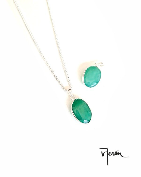 Producto - Conjunto oval cuarzo verde