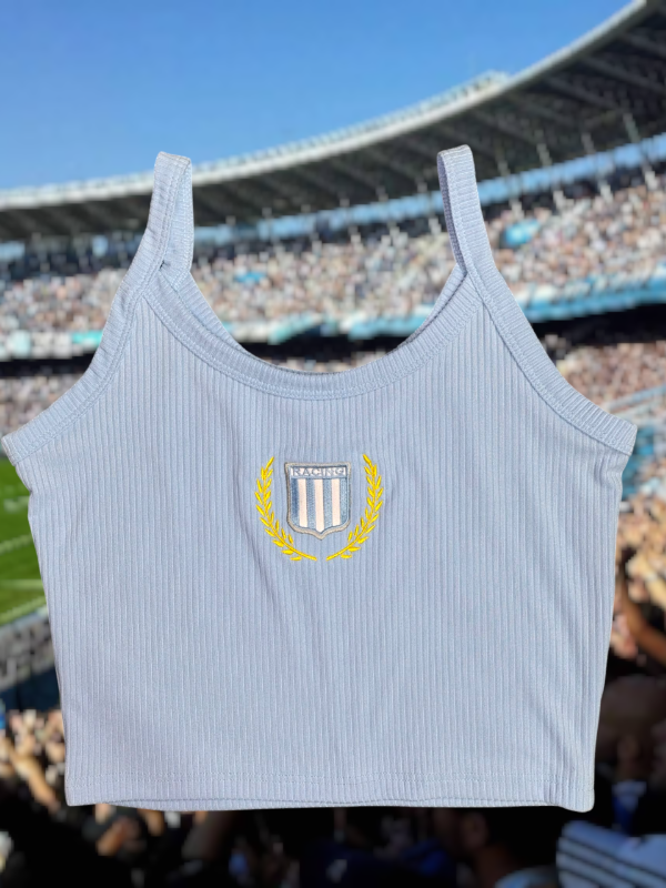 Producto - Musculosa celeste bordada