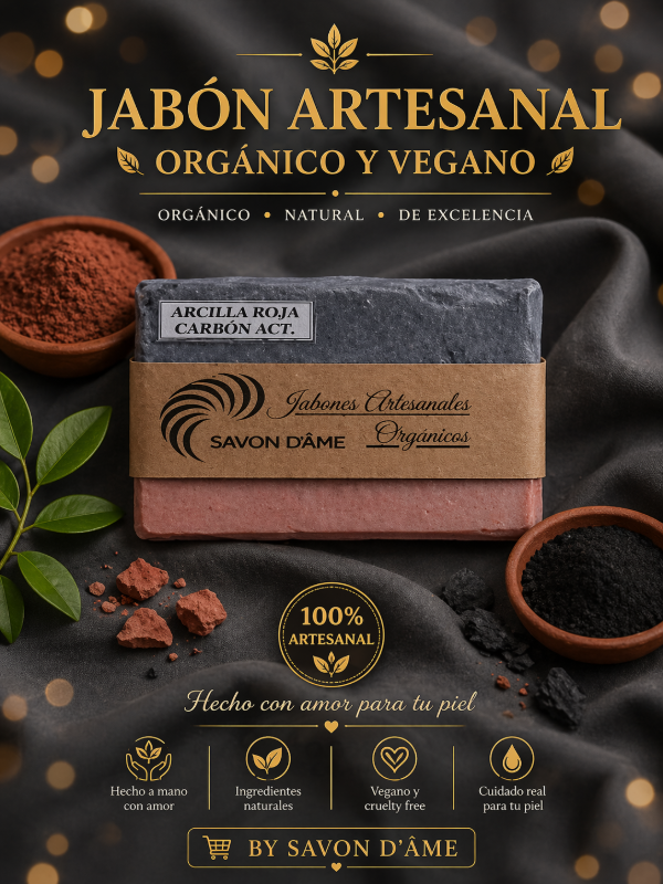 Producto - JABON DE ARCILLA ROJA Y CARBON ACTIVAD0