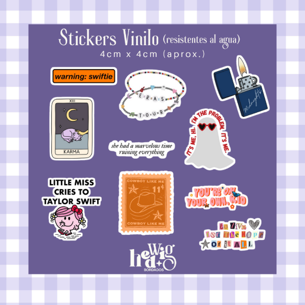Producto - Pack 10 Stickers Vinilo TAYLOR SWIFT #1