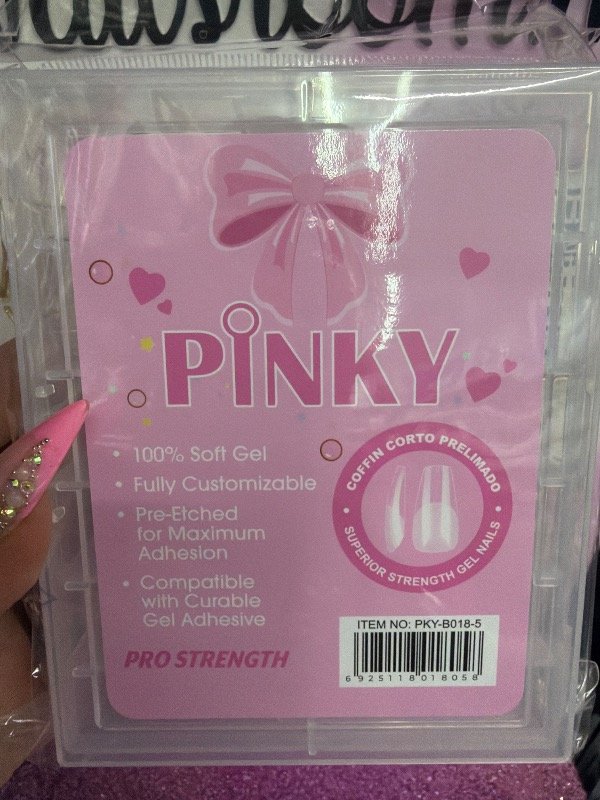 Producto - Tips para soft gel pinky coffin corto x120 unid