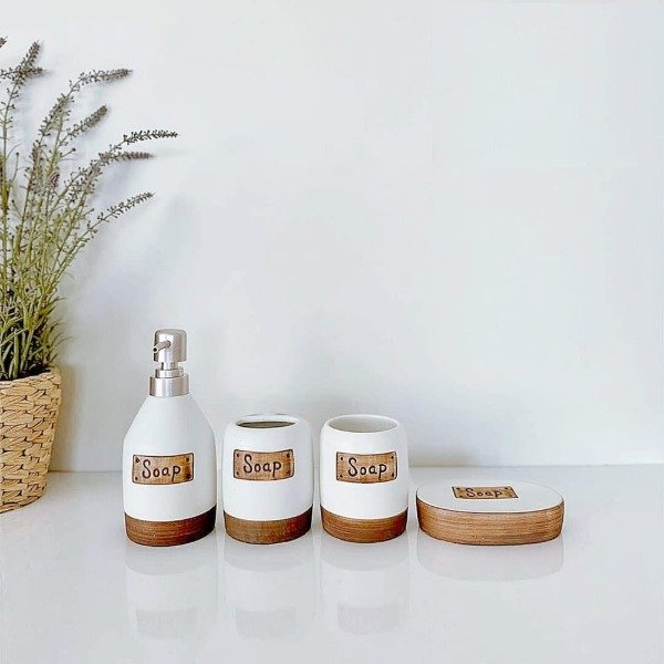 Producto - Set de baño Soap Blanco y marron