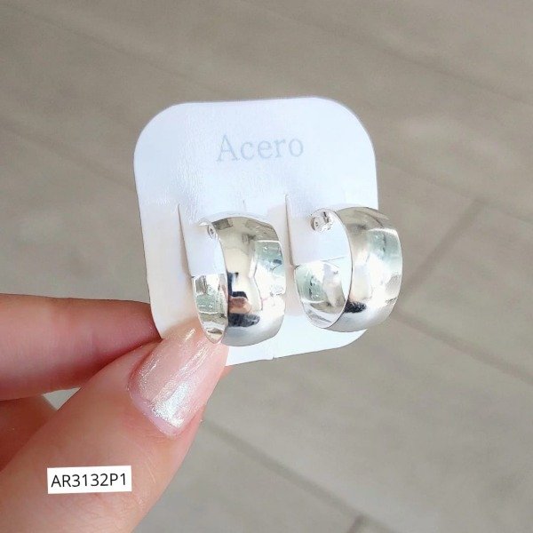 Producto - Aros argollas bombé anchas 3 tamaños