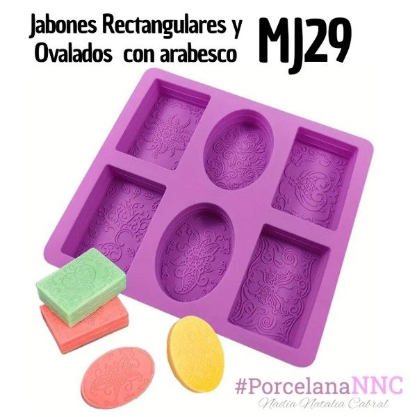 Producto - Jabones Rectangulares y  Ovalados  con arabesco MJ29