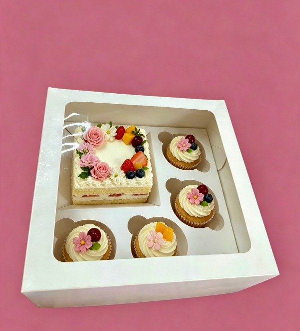 Producto - BENTOBOX - COD.1428 medida de la caja 22x10x22 capacidad 5 cupckae y mini pastel - 0
