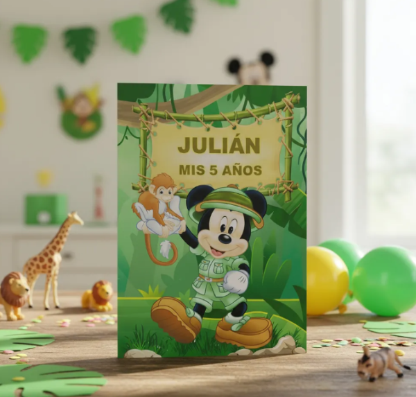 Producto - Libro Imprimible Colorear Mickey Safari Editable