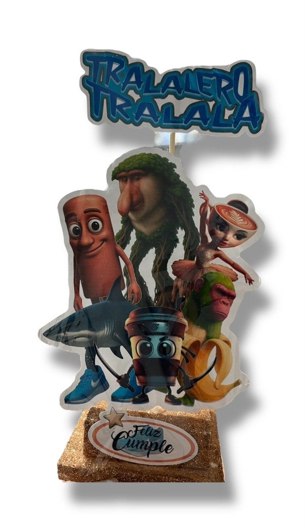 Producto - ADORNO TORTA BASE GIBREADA BRAINROT (TRALALERO TRALALA) X1U.UPALALA