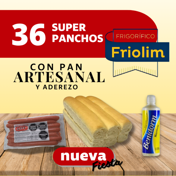 Producto - 36 SUPER PANCHOS FRIOLIM PANCHO CITY C/ PAN Y ADEREZO