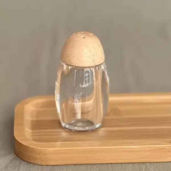 Producto - SALERITO - PIMENTERO ACRILICO C/ TAPA DE MADERA DE CAUCHO