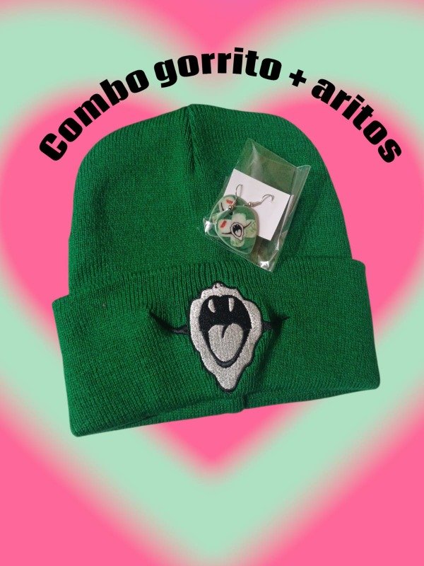 Producto - Combo gorrito de lana mas aritos los piojos 15