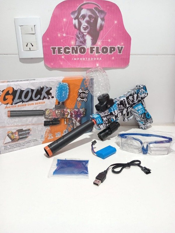 Producto - Pistola con bala hidrogel disparo automático y mira laser juguete