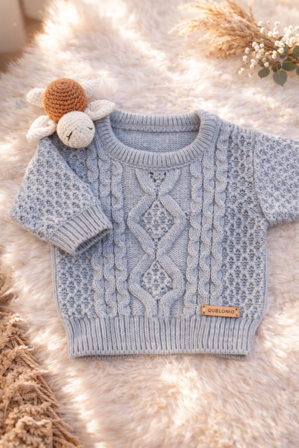 Producto - SWEATER TRENZADO  GRIS PERLA