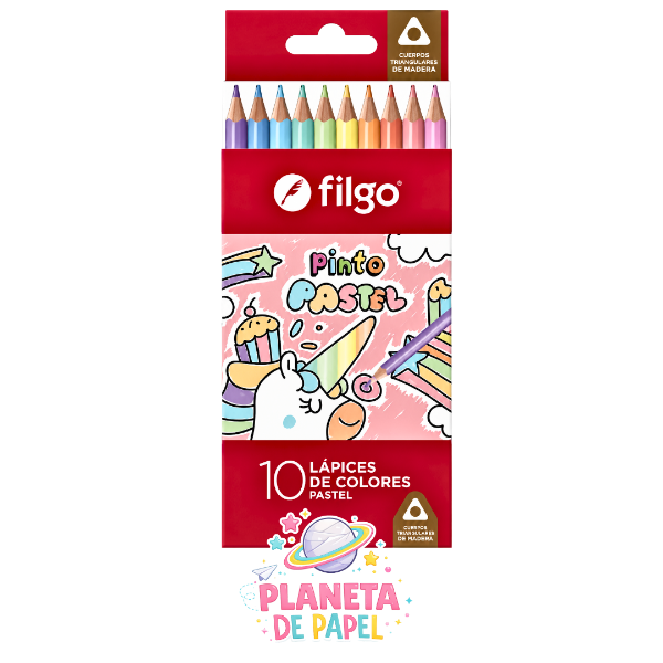 Producto - Lápiz color largo x 10 FILGO Pastel