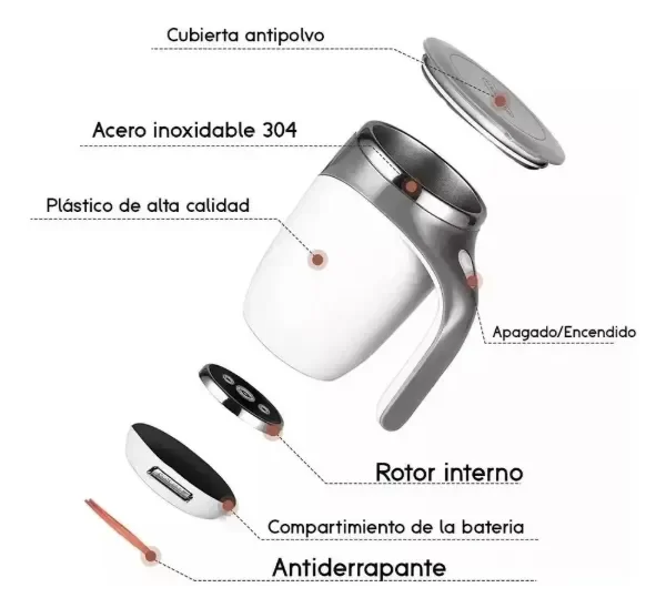 Producto - Taza Mezcladora Recargable Magnetica - 3