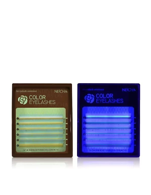 Producto - Extensiones Color FLUORESCENTE - Celeste C 0.07 MIX x 6 LÍNEAS