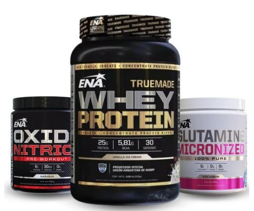Producto - Combo Recuperación True made 1kg+Oxido nitrico+Glutamina ENA