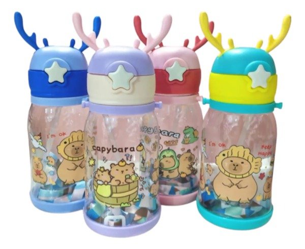 Producto - Botella Capibara Infantil 600ml Plastico Con Correa